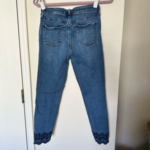 Talbots medium wash ankle jeans. Embroidered